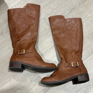 Brown Leather Knee-High Boots